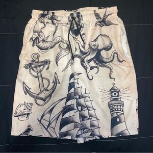 Nautical tattoo flash Print Men's Shorts size medium